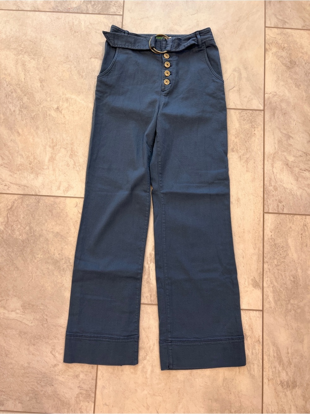 Anthropologie Cassidy Belted Wide Leg Pants